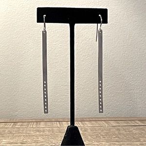 Matte Sterling Silver 3.5” Drop Earrings